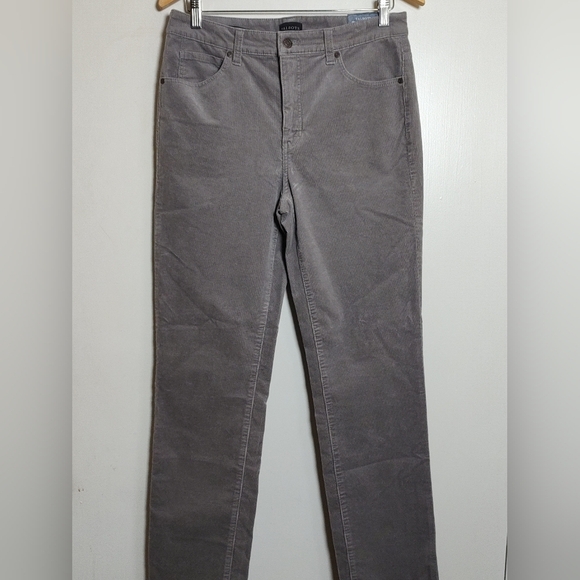 Talbots Gray Corduroy Straight Leg Slimming Pants - Picture 1 of 7